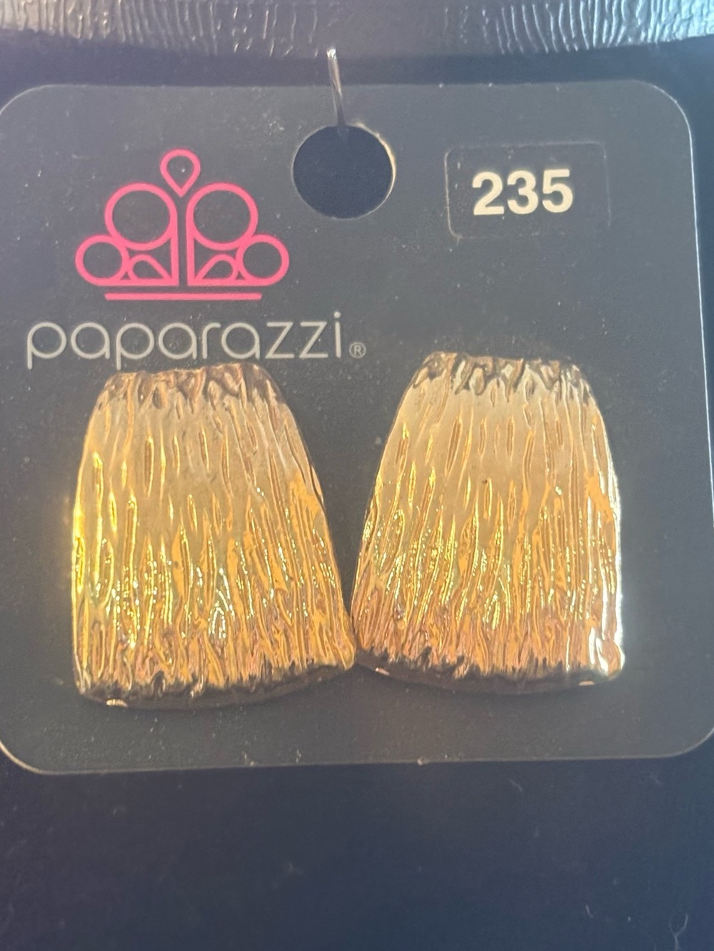 paparazzi Gold Textured Clip Earrings